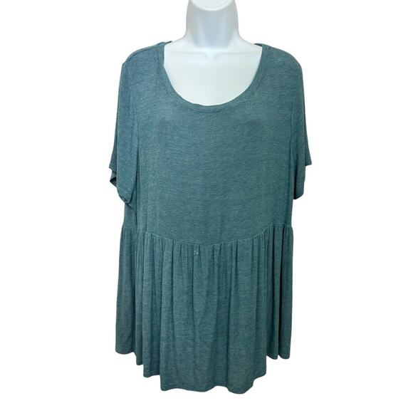 Lane Bryant Swing Tee Sz 14/16 (1X) Heather Blue Short Sleeve Top Lightweight - Picture 6 of 7